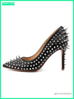 Studded Spiked Stiletto Heels Pointed Toe Gothic Pumps for Women